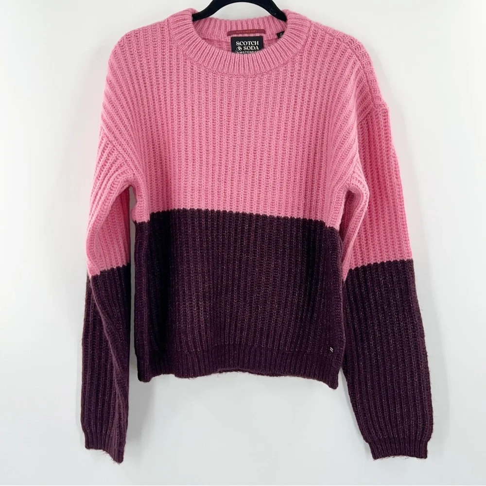 Scotch & Soda NWT Chunky Knit Color-blocked Sweater size XL